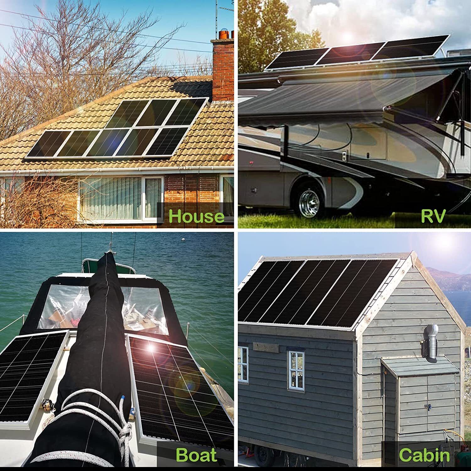 100W 200W 300W Watt Mono Solar Panel kit 12V RV Caravan Power Home Off Grid Boat