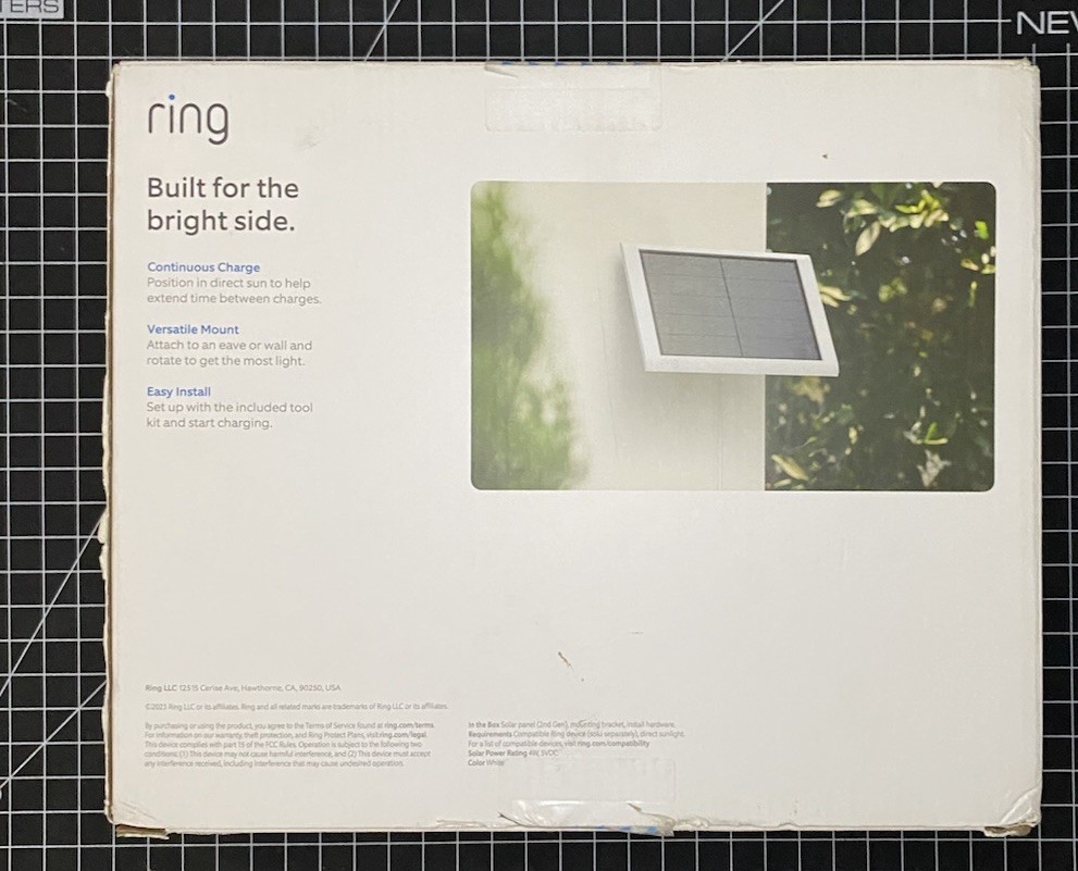 Ring 2nd Generation 4W Solar Panel for Select Ring Security Cameras – White