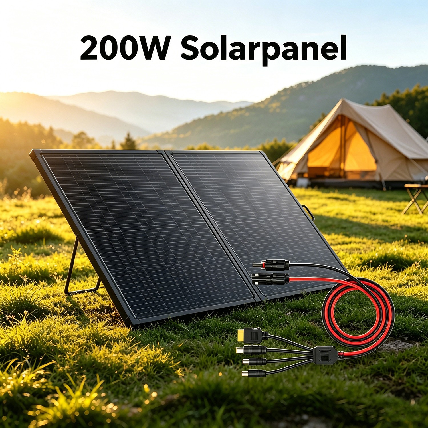 200W Portable Solar Panel ETFE Foldable Solar Charger for Power Station Charging