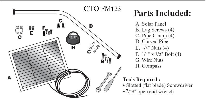 GTO FM123 – 10 Watts Solar Panel – LINEAR Solar Panel for Gate Openers