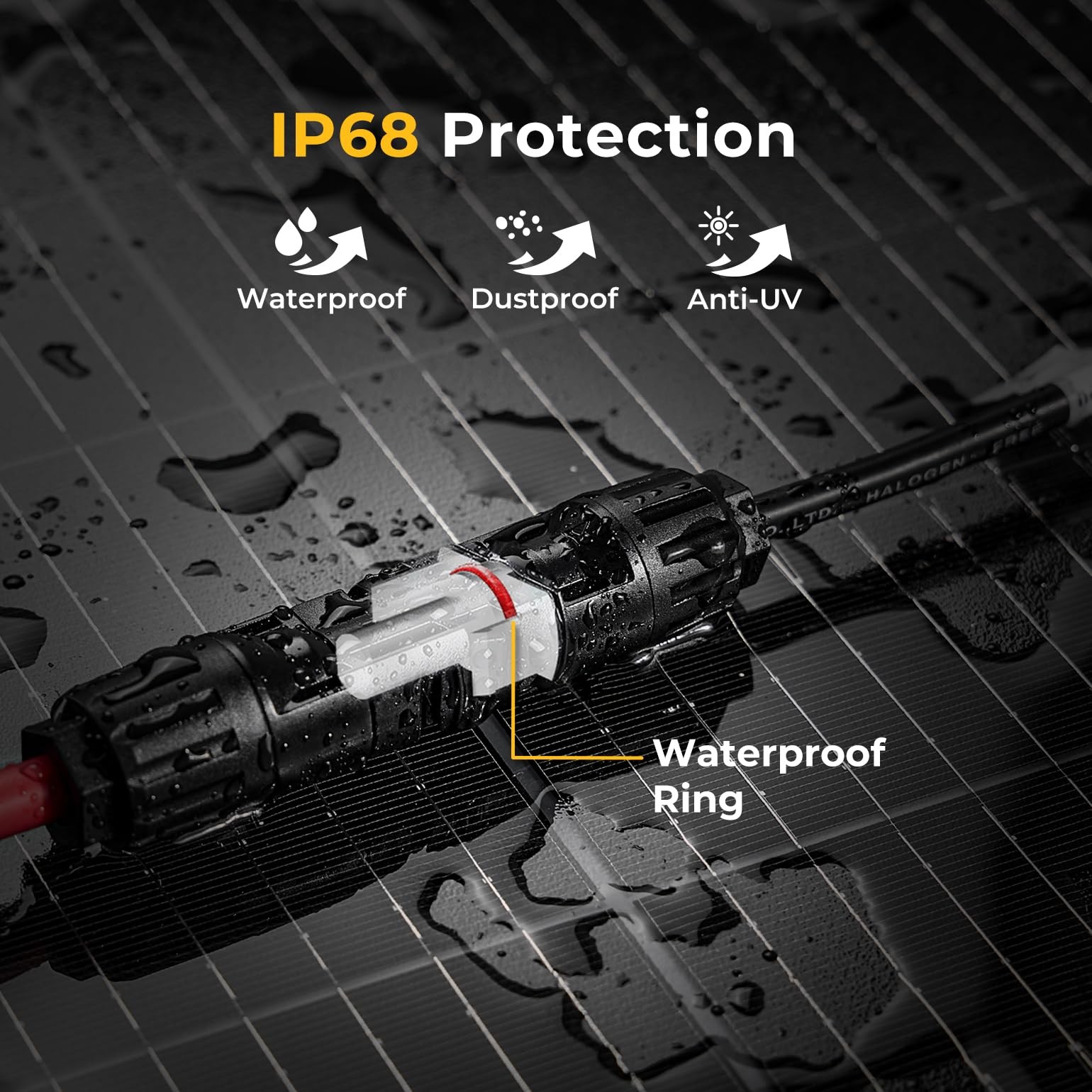BougeRV Solar Parallel Connectors for 2 Solar Panels 2 to 4 Y Branch 10AWG