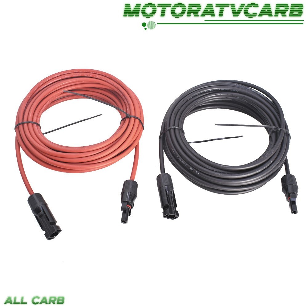 ALL-CARB 30 FT 12 AWG Black + Red Solar Panel Extension Cable Wire Connector