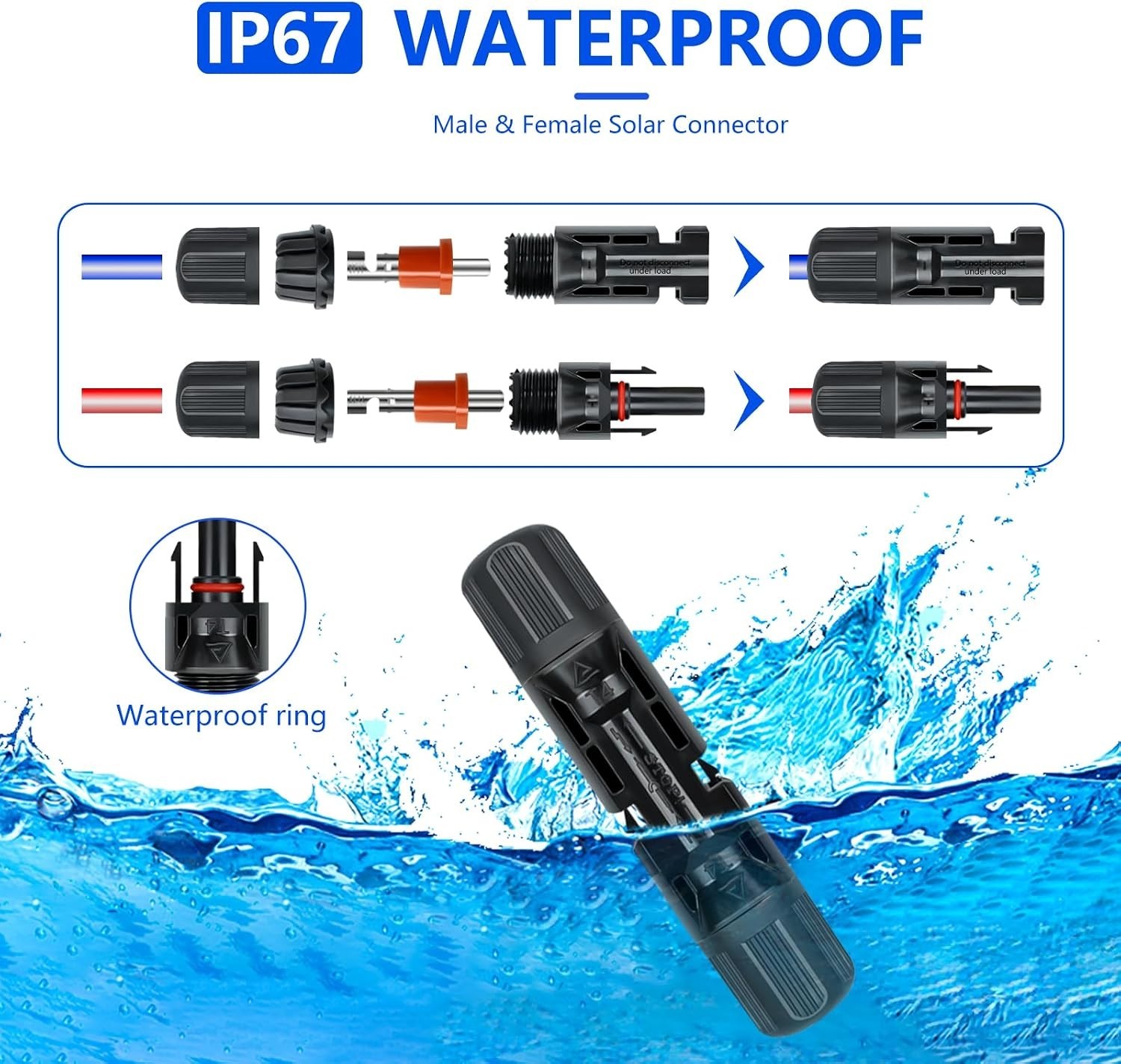 Solar Panel Connector Kit, 60PCS Crimper Tool Set