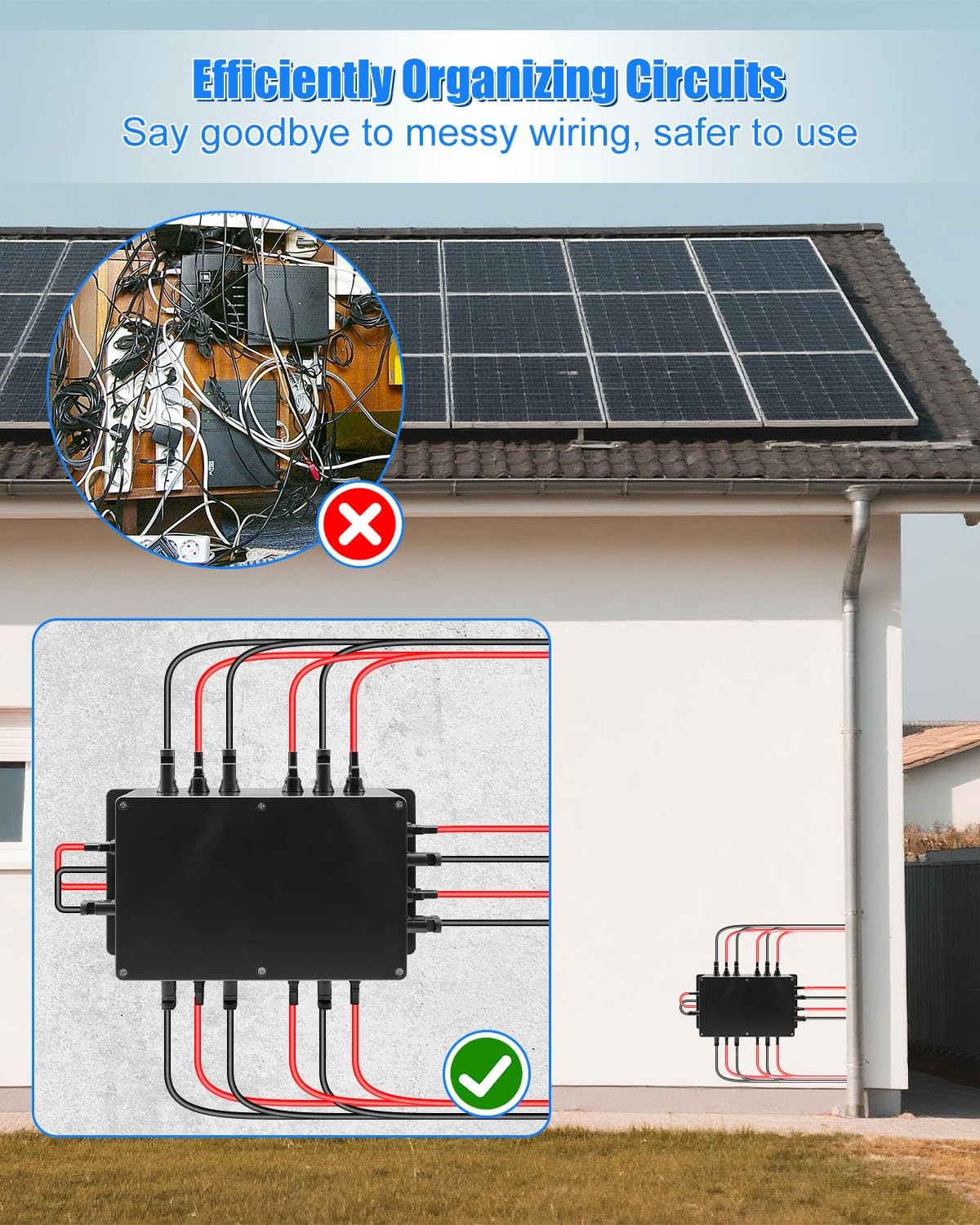8 String Solar PV Combiner Box, IP68 Waterproof Circuit Breaker Box with 30A …