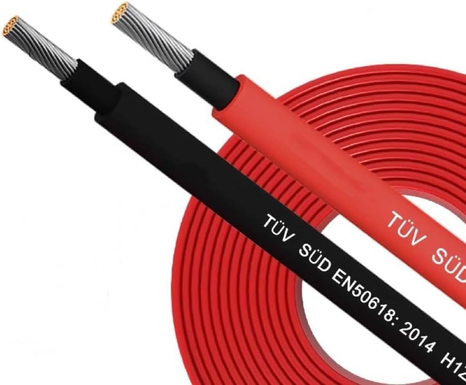 100ft Solar Panel Extension Cable 10AWG 6mm² Tinned Copper PV Cable Solar Wire