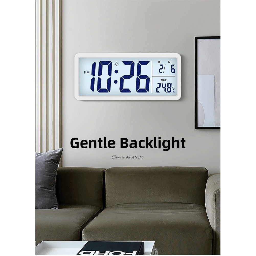 Indoor Climate Digital Wall Clock LCD Nordic Style Temperature Humidity Display
