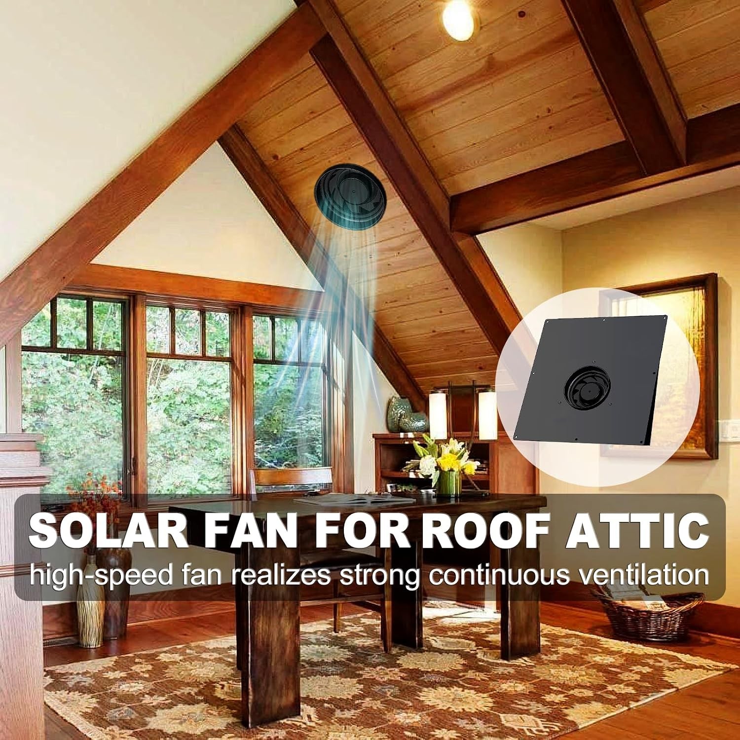 25W Solar Exhaust Fan 2500 RPM High-Speed Exhaust Fan W/ 12V Monocrystalline