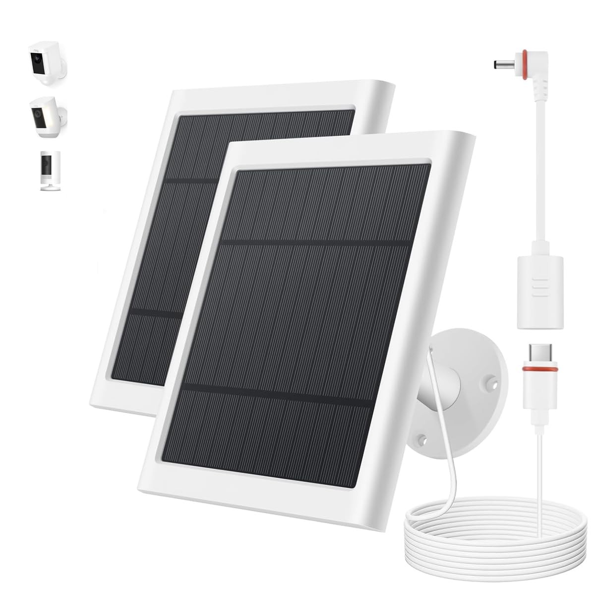 Solar Panel for Ring Camera 2 Pack 4W Solar Charger Compatible with Rings