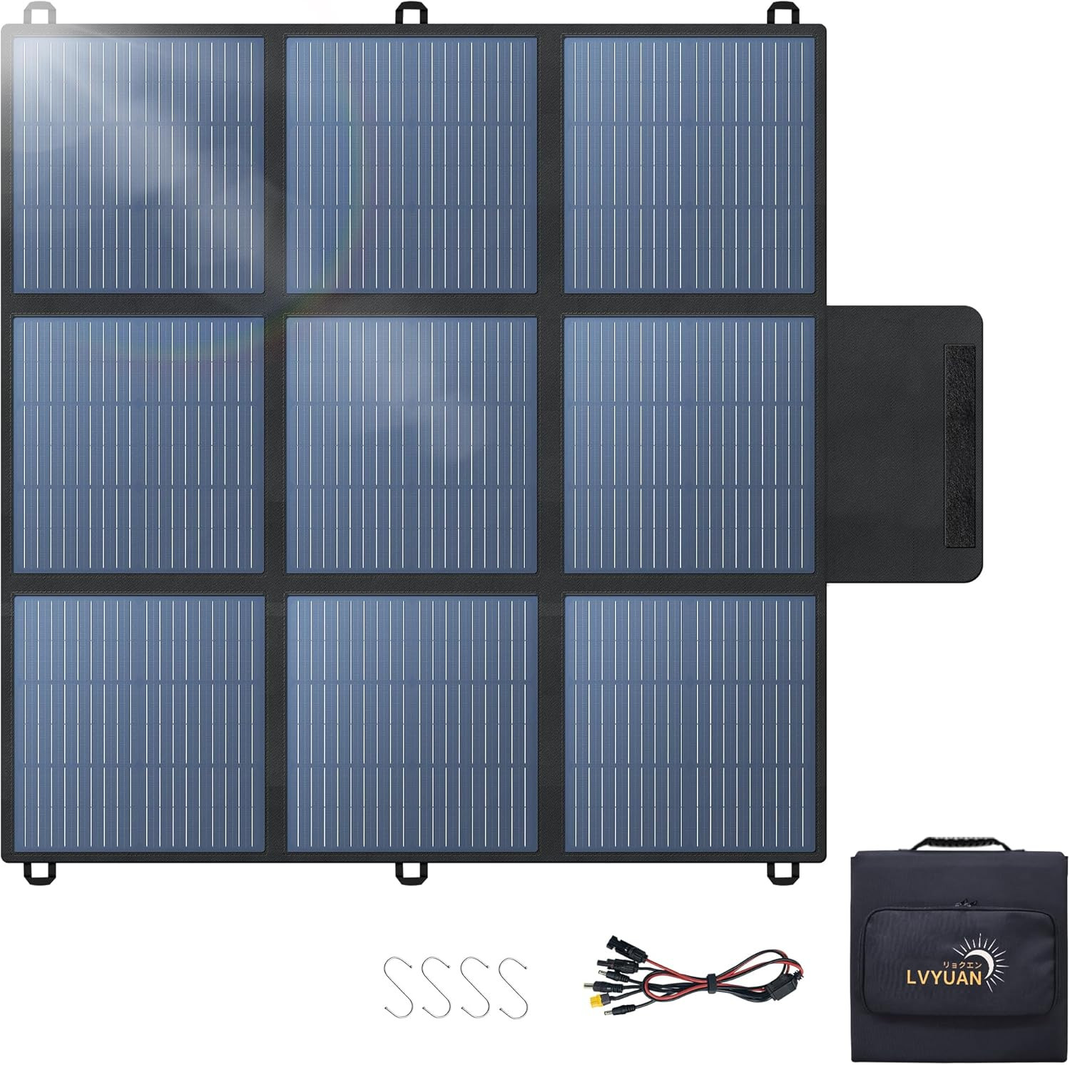 300W Portable Solar Panel, Foldable 24V, 23% Efficiency for Camping & Hiking