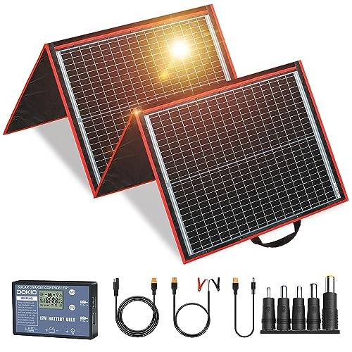 150W Portable Foldable Solar Panel Kit (20x21in, 7.3lb), with Separate 160W