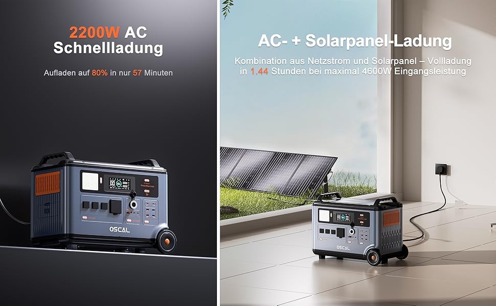 LiFePO4 PowerMax 6000 6000W 3600Wh Solargenerator Portable Power Station OSCAL