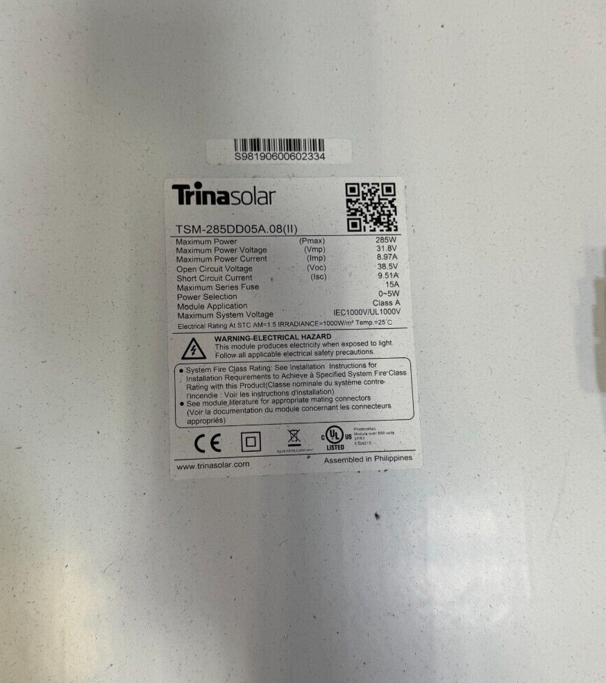 Test used solar panel 250 watt BLACK FRAME brand MIXed
