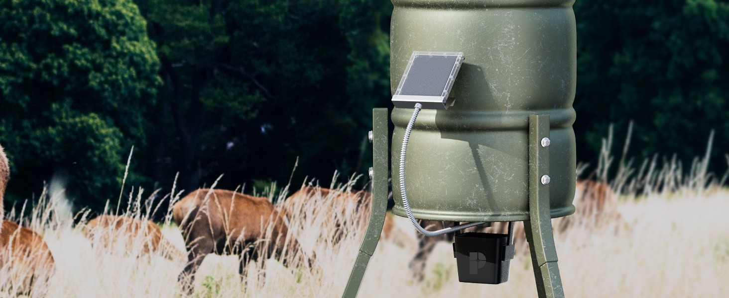 12V Solar Panel for Deer Feeder 1.7W Battery Charger Mount Alligator Clips Kit