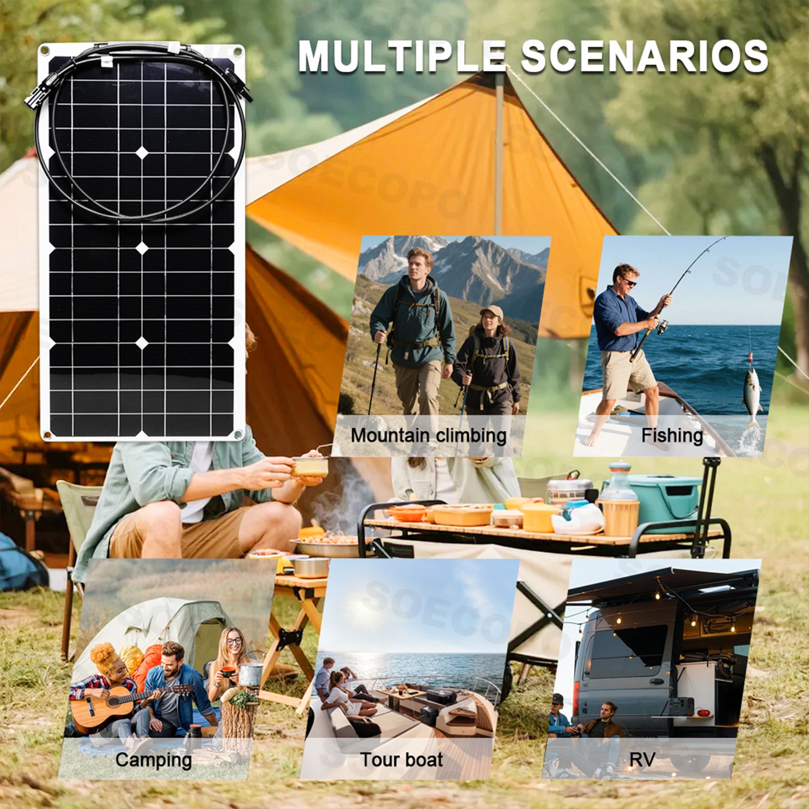 4 x 40W High-Efficiency PV Panels + 30A-100A Intelligent Controller for RV/Homue