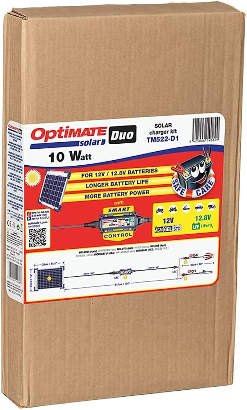 Solar Duo + 10W Solar Panel, TM-522-D1, 6-Step 12V / 12.8V 0.83A Sealed Solar Ba