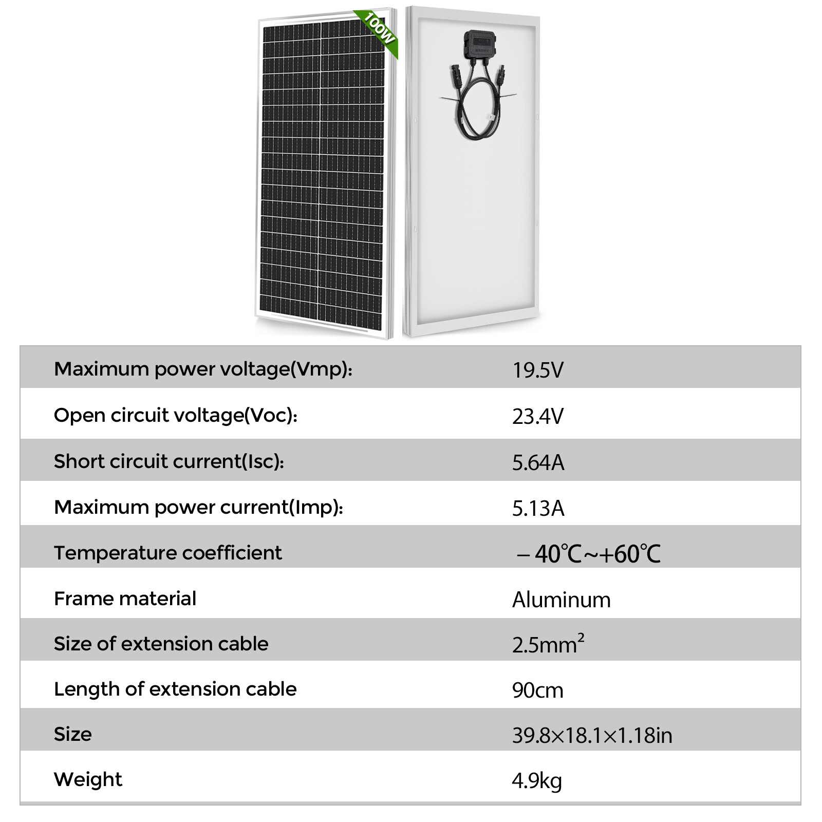 400W 300W 200W 100W Watt 12V Mono Solar Panel Home Charging RV Camping Off-Grid