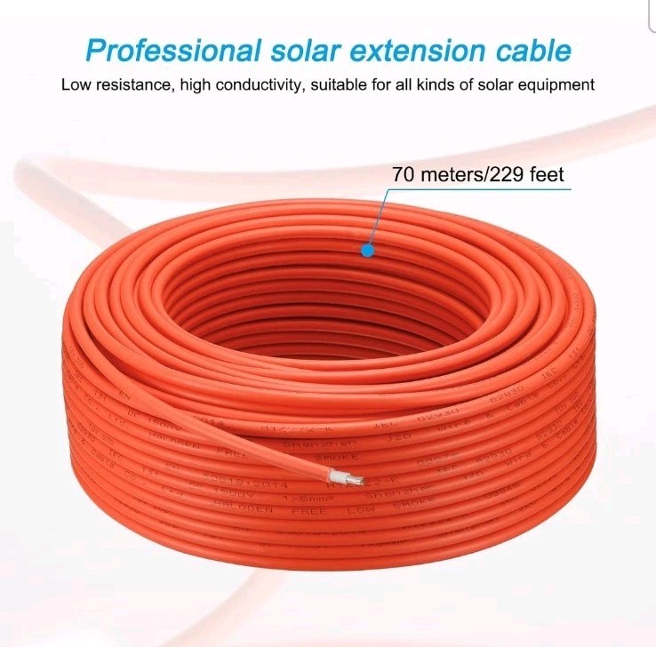 10 AWG Solar Panel Wire 229Ft Tinned Copper Extension Cable for Home RV & Marine