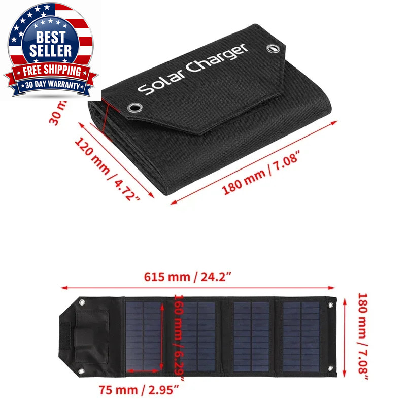Portable 100W Foldable Solar Panel 5V USB Portable Folding Bag for Cell Phone Ou
