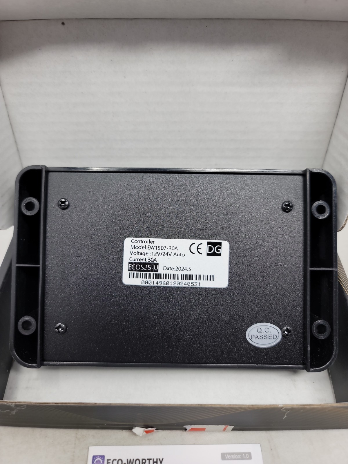 Eco-Worthy 12V/24V Solar Charge Controller #EW1907-30A.Brand New in Box.FREESHIP