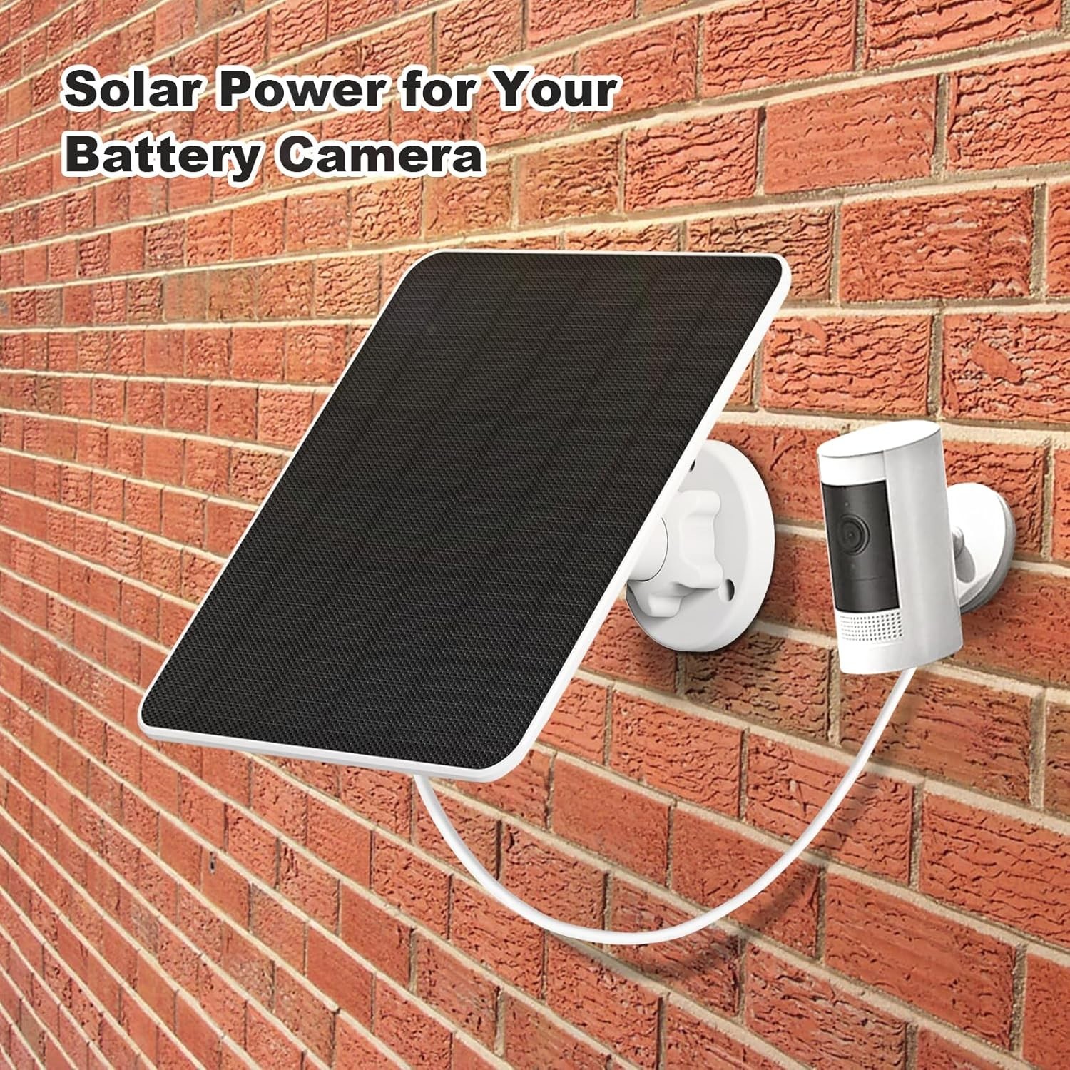 High-Efficiency 5W Solar Charger for Ring & Wyze Cameras, 2 Pack Included