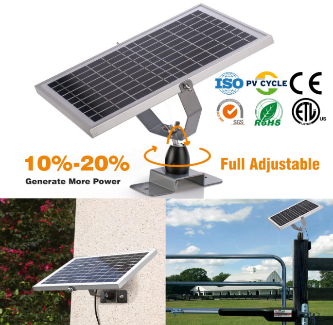 10W 12V Solar Battery Charger with MPPT Controller, Waterproof Panel Kit