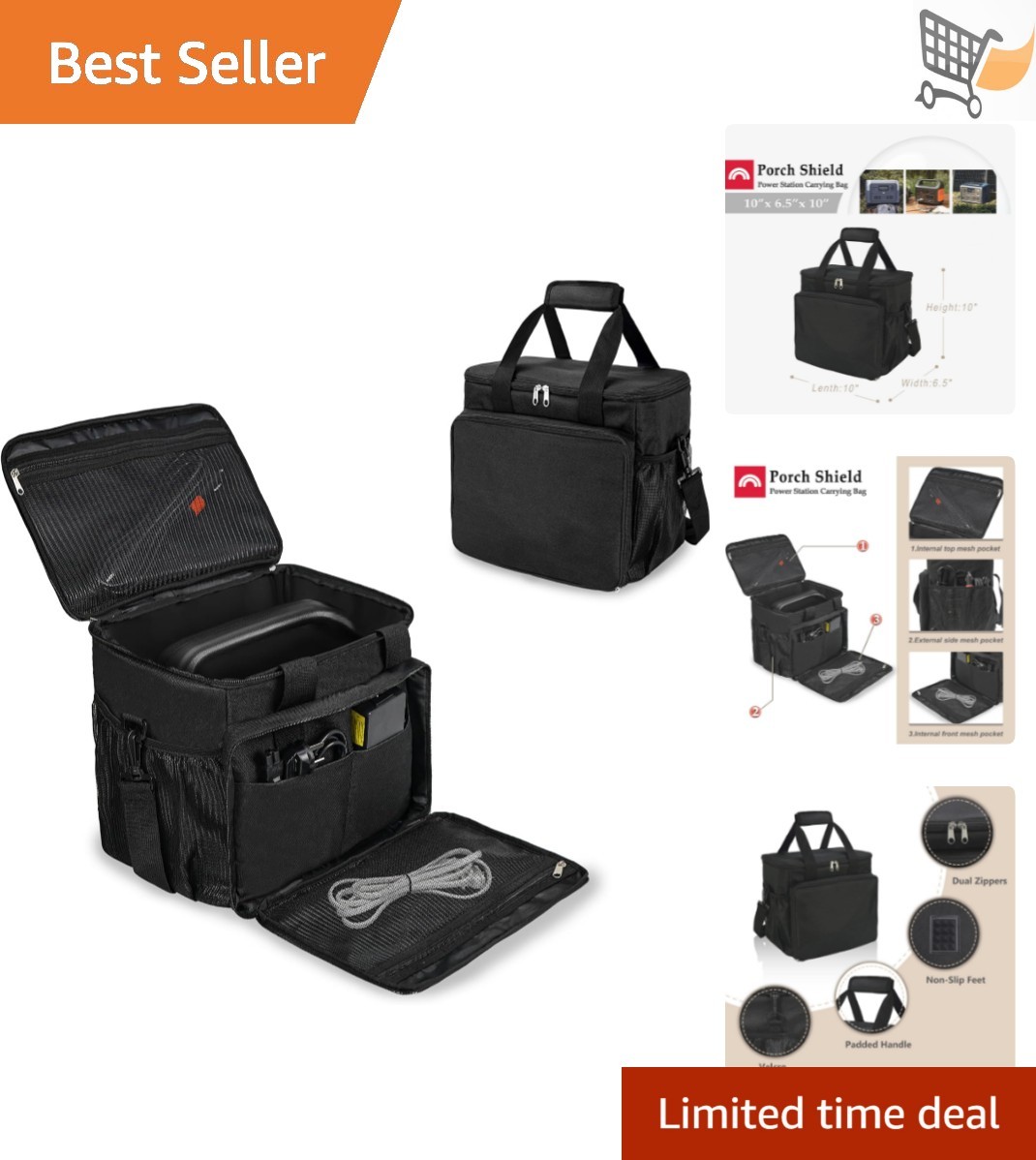 Portable Power Station Bag Waterproof Polyester for Jackery Explorer 60-300