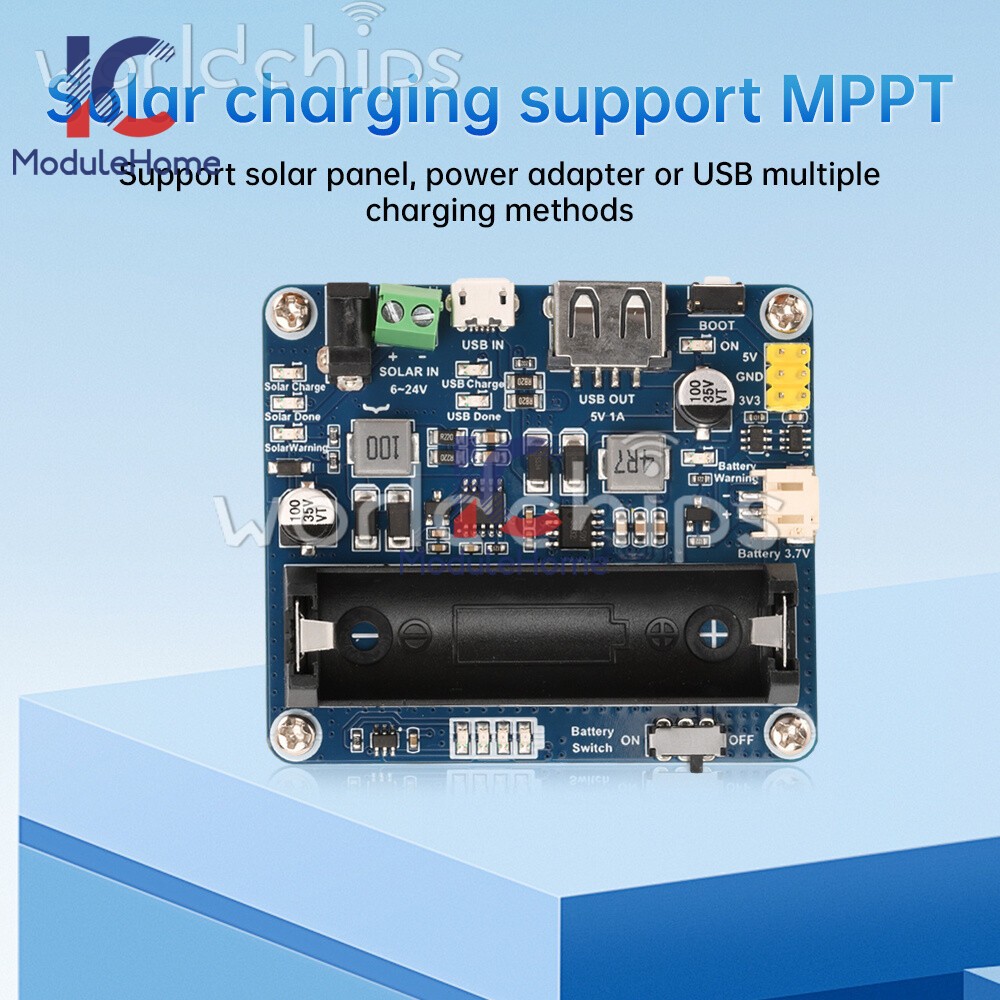 Power Manager Module for 6V~24V Solar Panel Support MPPT USB Battery Charging