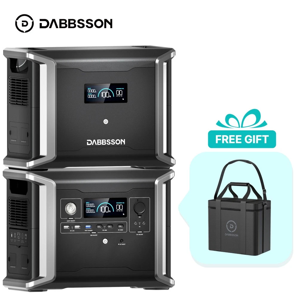Dabbsson 3030Wh Portable Power Station Solar Generator +Extra Battery Camping RV