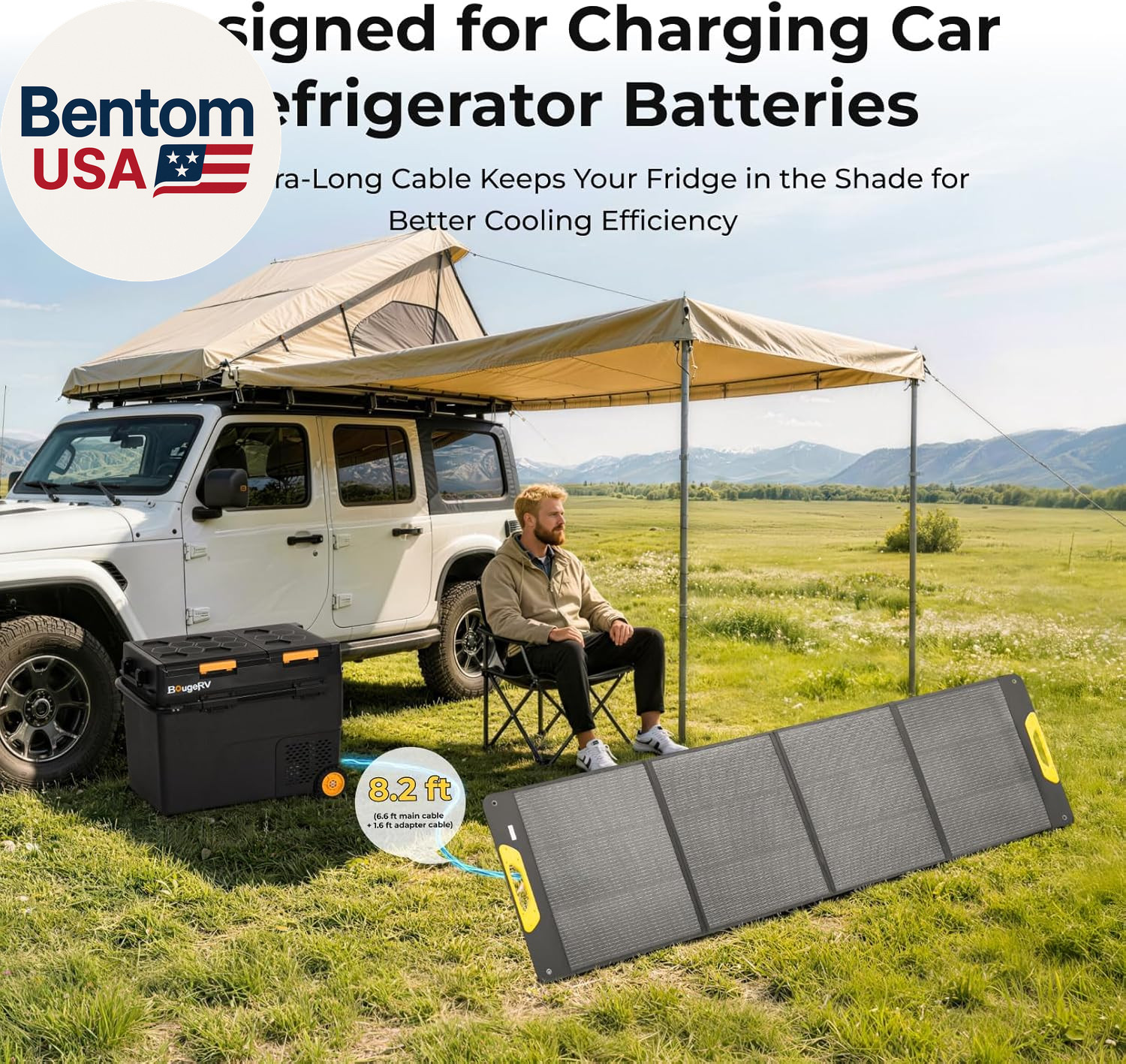 200W Portable Solar Panel, Fiberglass Solar Charger, up to 25% Conversion Hight