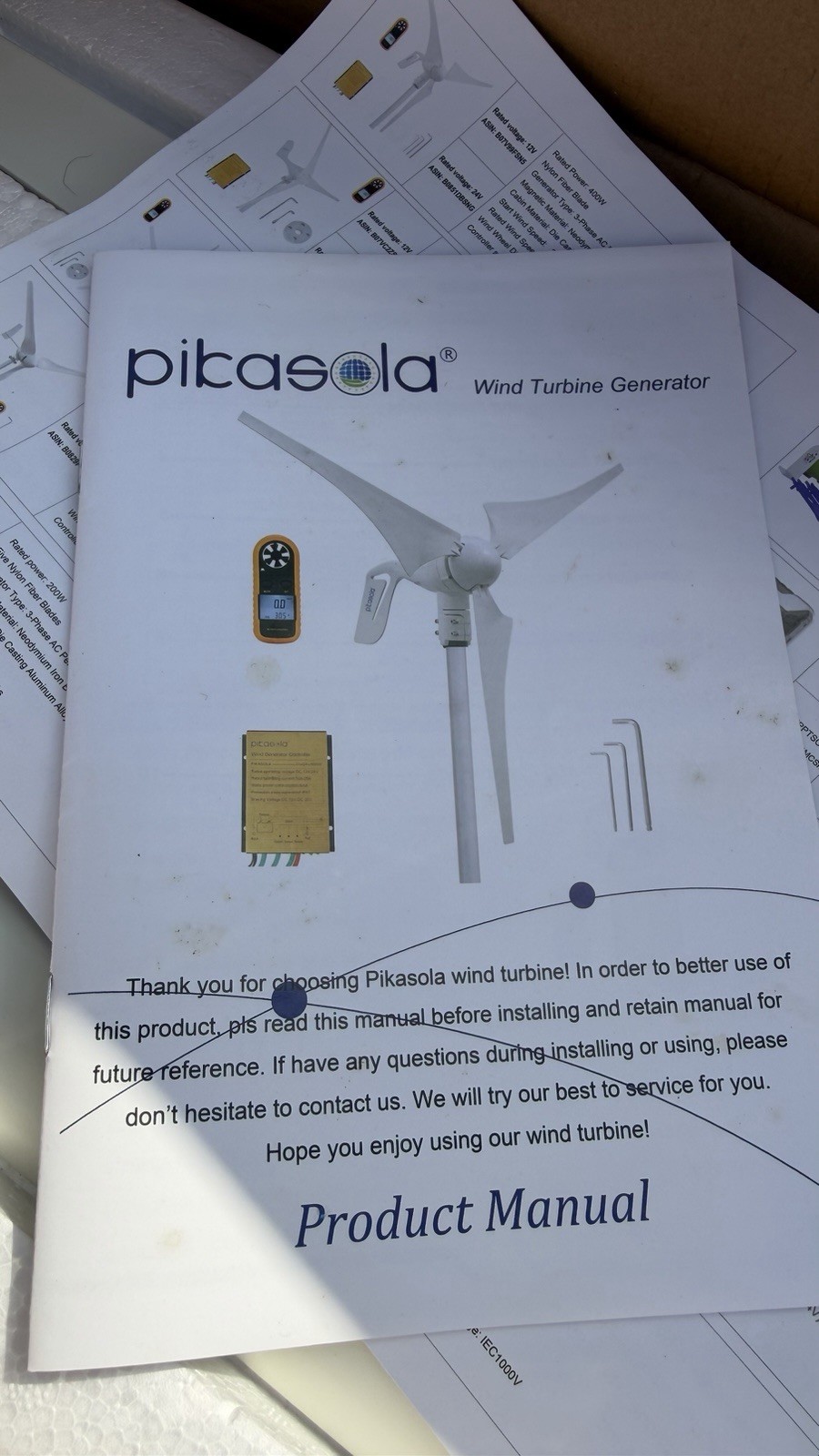 Pikasola Wind Turbine Power Generator 400W 24V – 3 Blade With Charge Controller