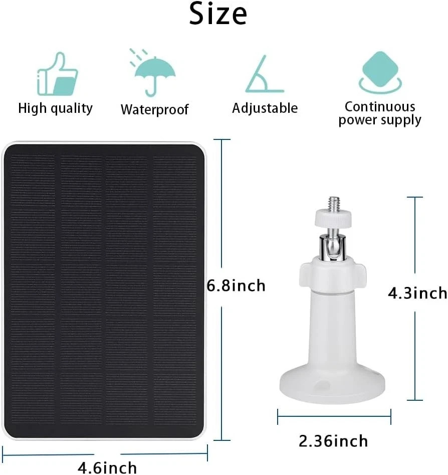 2-Pack 4W Solar Panel for WYZE Battery Cam Pro, 10ft Cable, Indoor/Outdoor