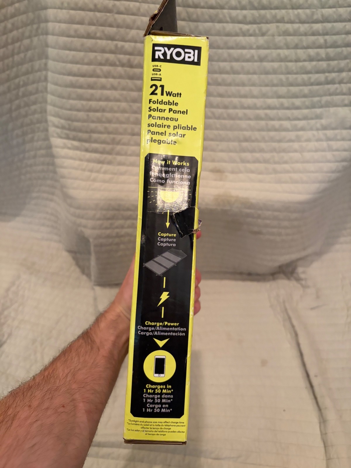 Ryobi RYi20SP – 21 Watt Foldable Solar Panel – New open box
