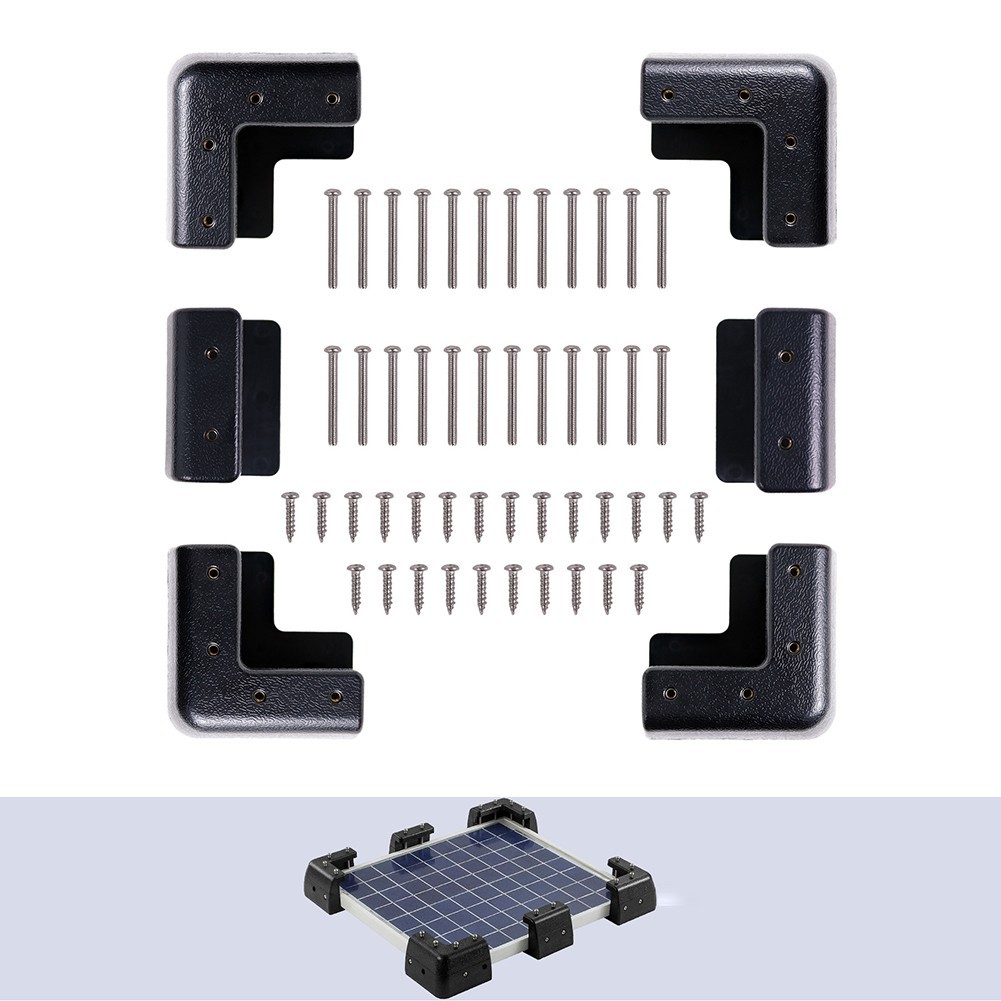 Solar Panel Corner Bracket Kit Made of ABS Plastic for RV Applications