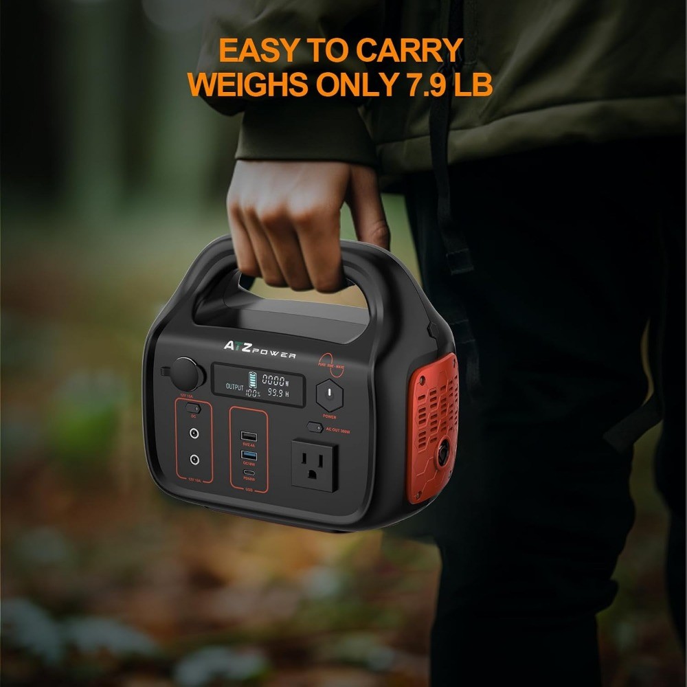 Portable Power Station 296Wh 300W Solar Generator 80000mAh 110V AC Backup