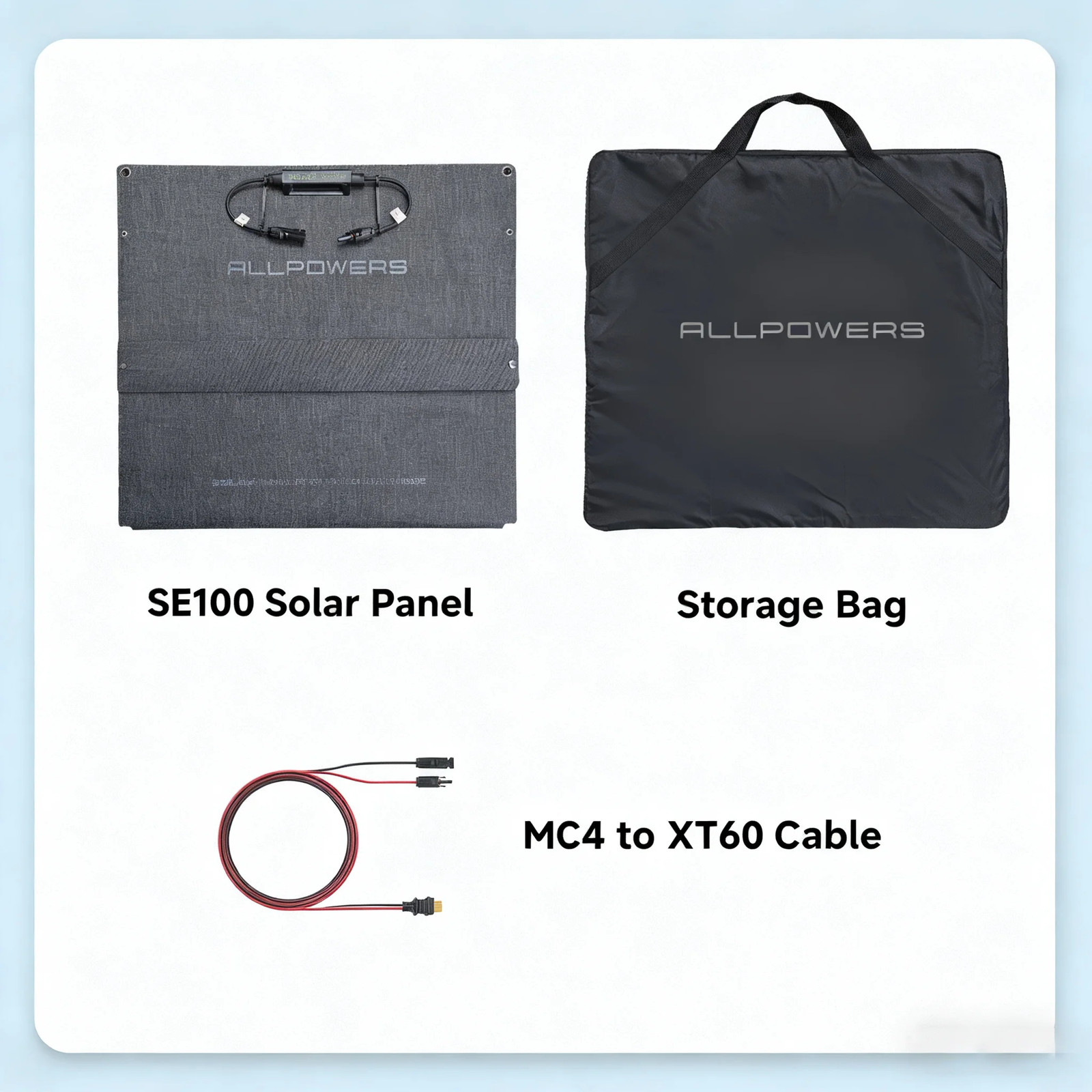 ALLPOWERS SE100 100W Solar Panel 100W/200W IP68 Waterproof Monocrystalline