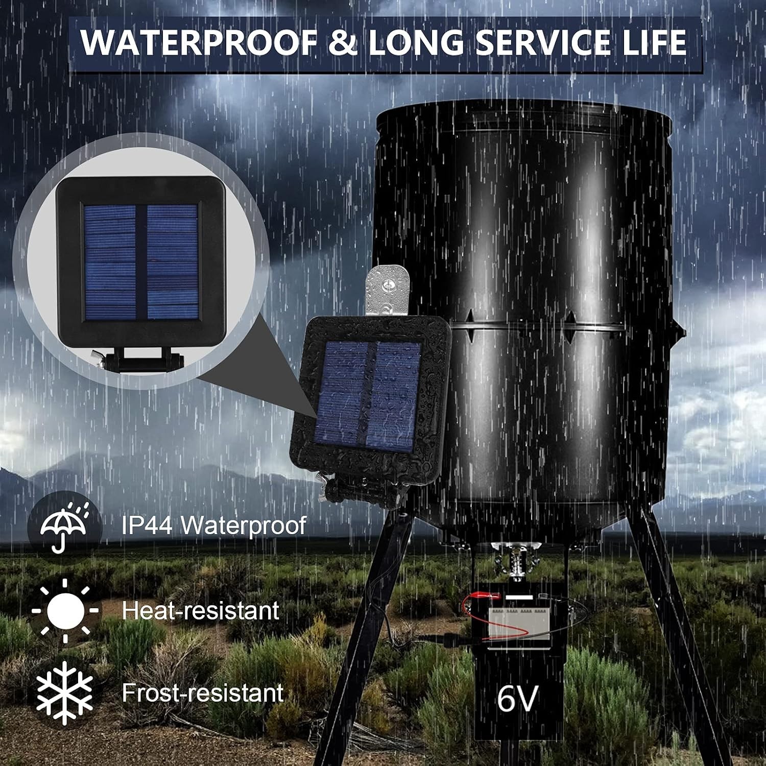 Solar Panel for Deer Feeder – 6V Solar Panel Waterproof Small Solar Battery Char