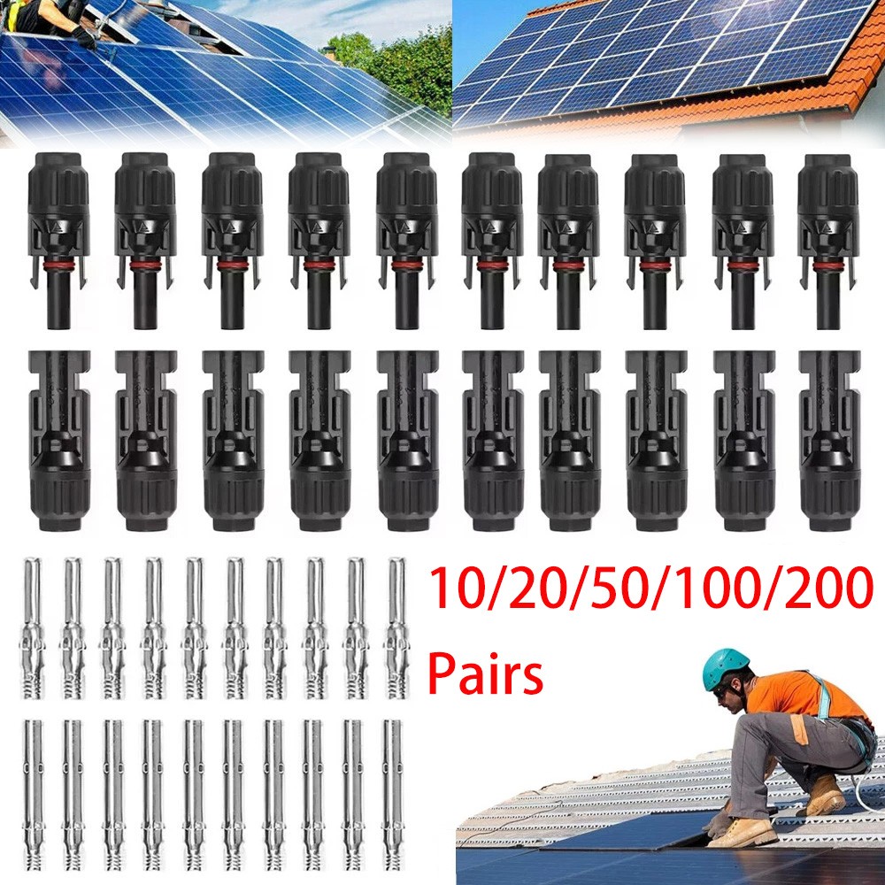 10/20/50/100/200 Pairs Male Female Solar Cable Connectors For DIY Solar Panel US