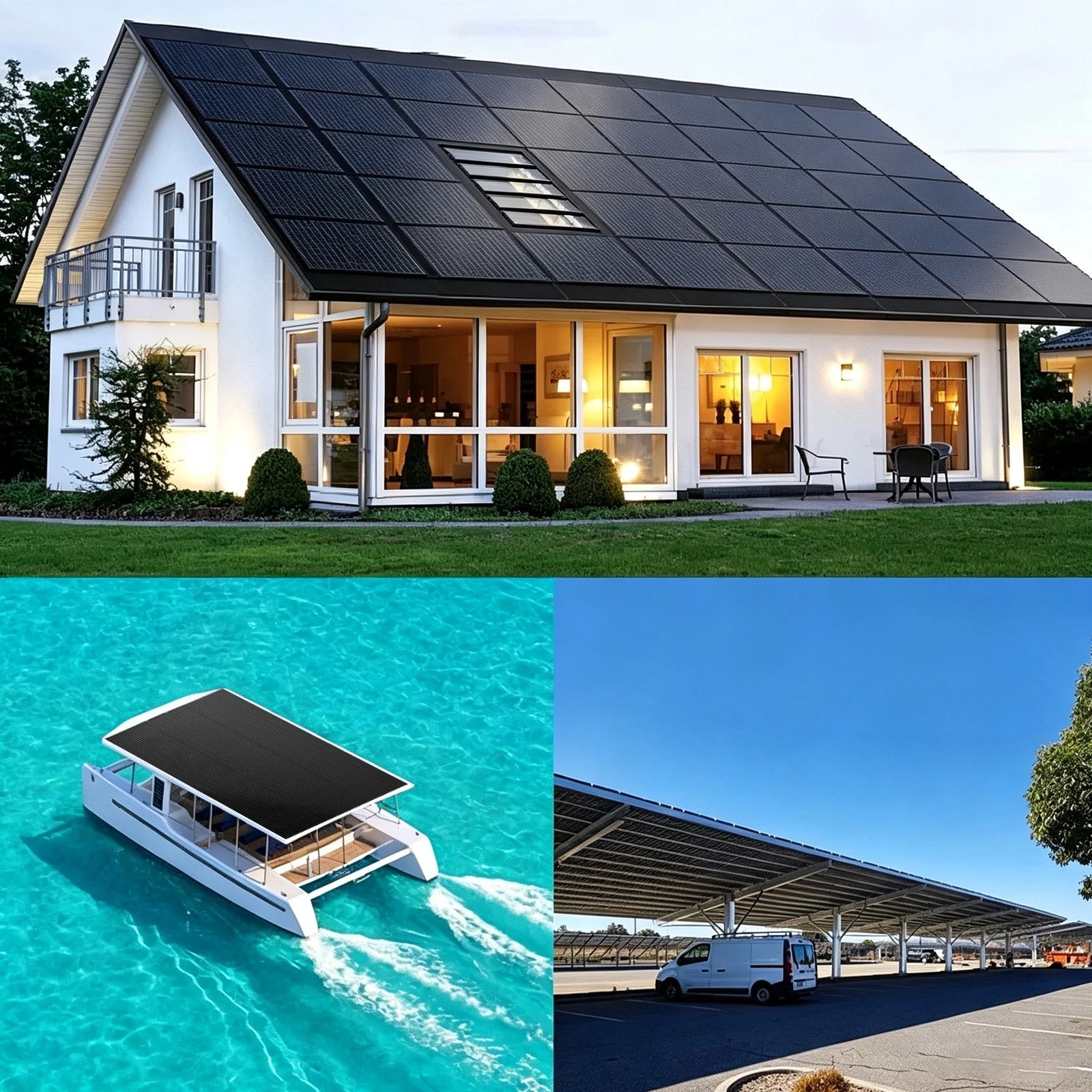 AeternaSol 200W Solar Panel Mono N-Type 18V PV RV Home Camping Battery Off-Grid