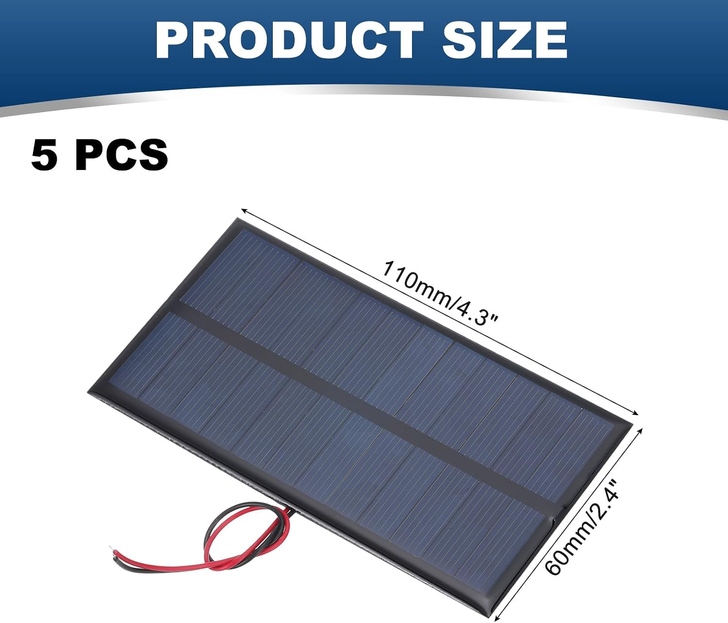 5 Pcs 6V 0.96W 160Ma Mini Solar Panels, Small Polycrystalline Solar Cell Panel w