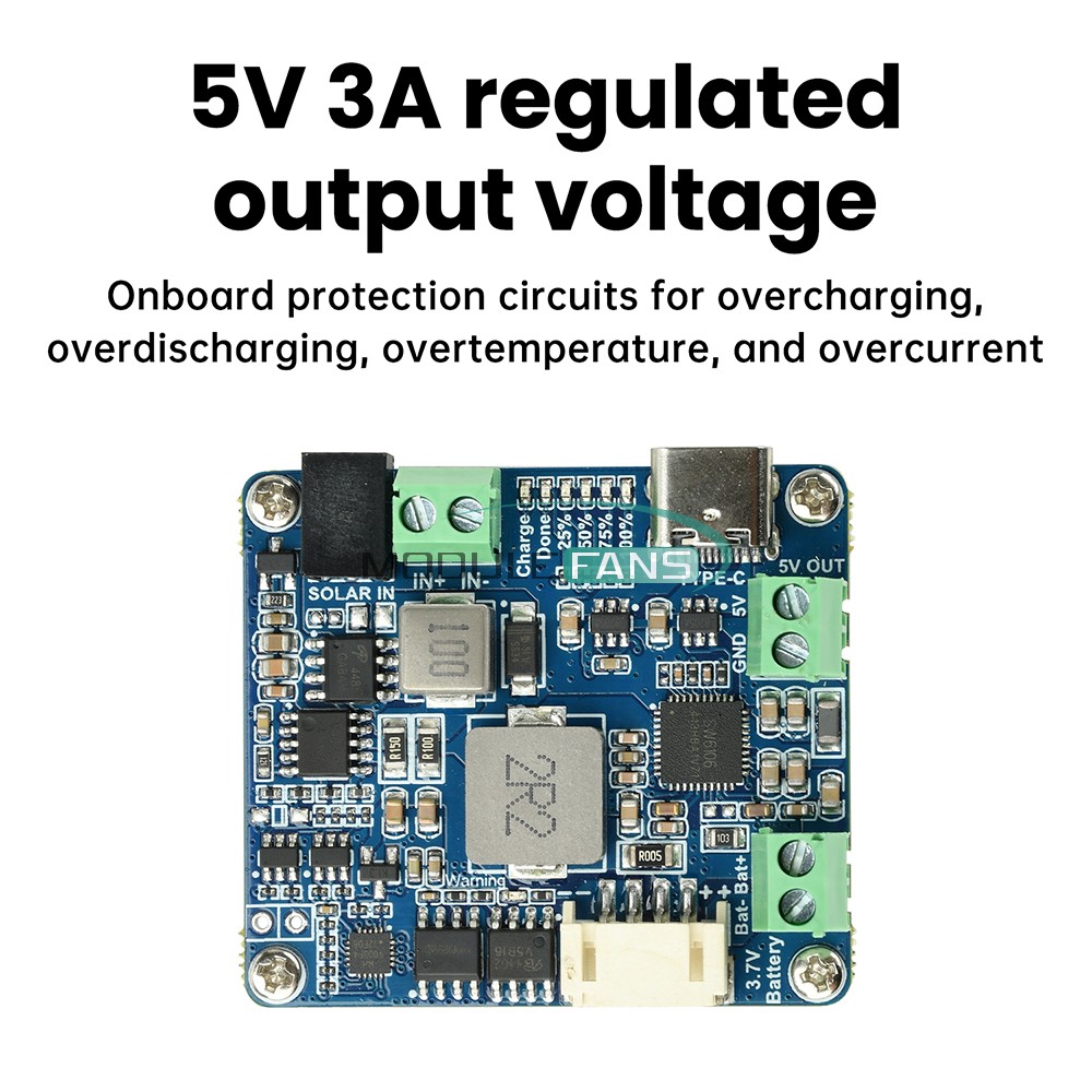 6-24V Solar Panel Power Management Module 5V 3A Supports MPPT, PD QC FCP SFCP