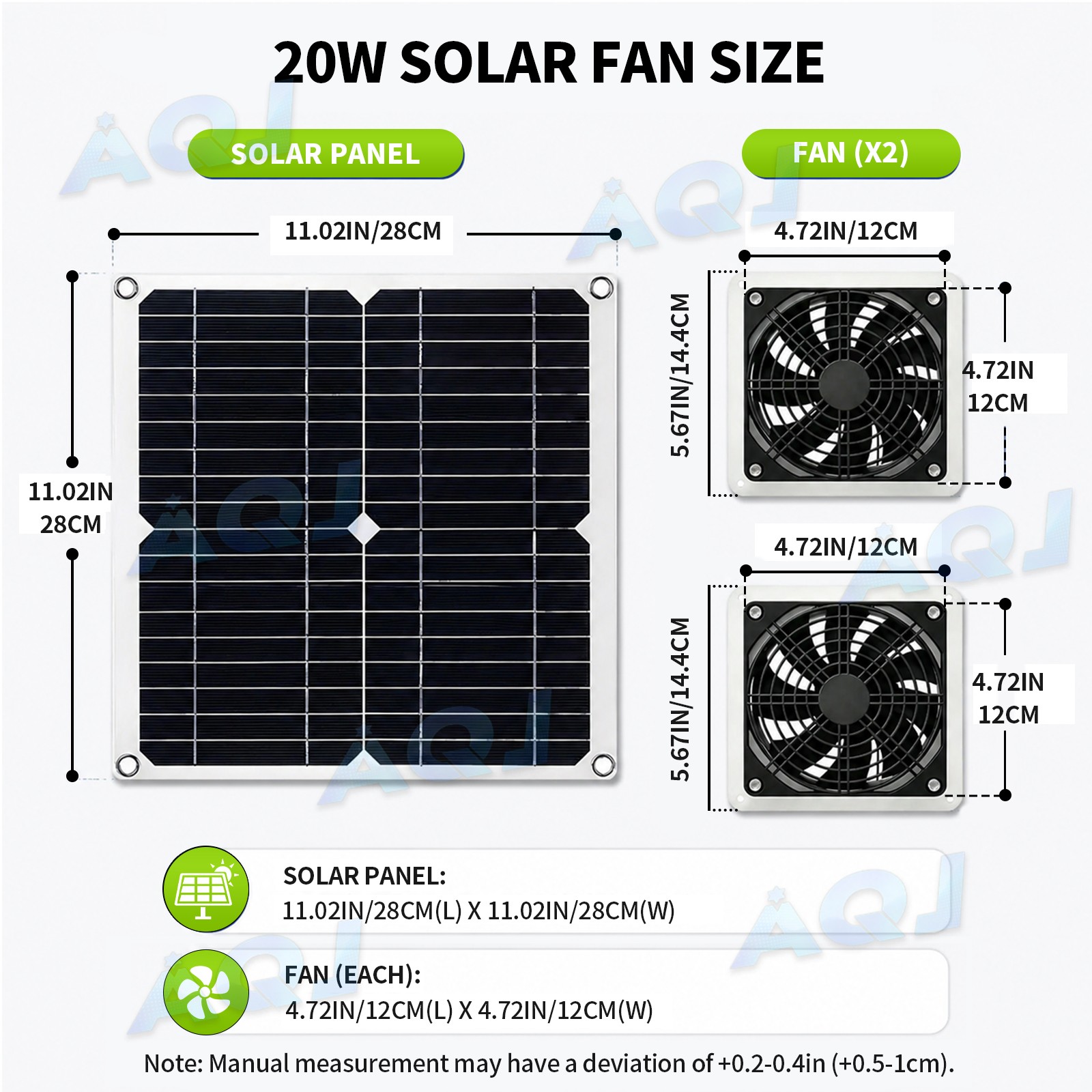 Waterproof 18V 25W Solar Panel with 2Fans Kit For Chicken Coops Sheds Pet Houses
