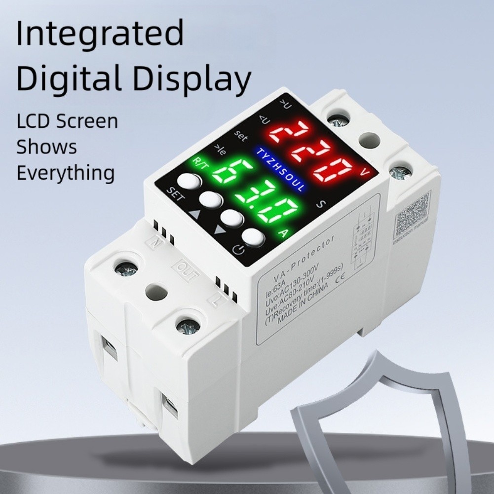 Smart Voltage Protector Device with Dual Display and Over Under Current Relay