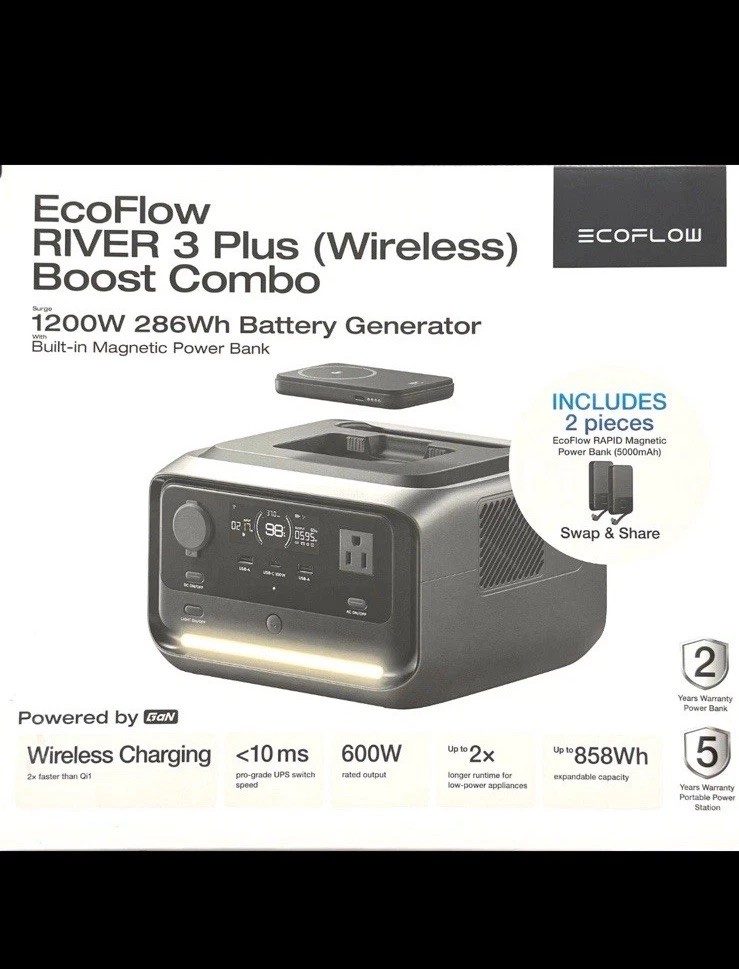 EcoFlow River 3 Plus Wireless Boost Combo