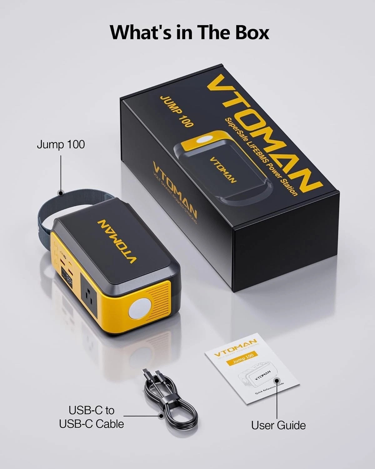 Compact Jump 100 Power Station: 200W AC Outlet, 65W USB-C, Durable & Lightweight