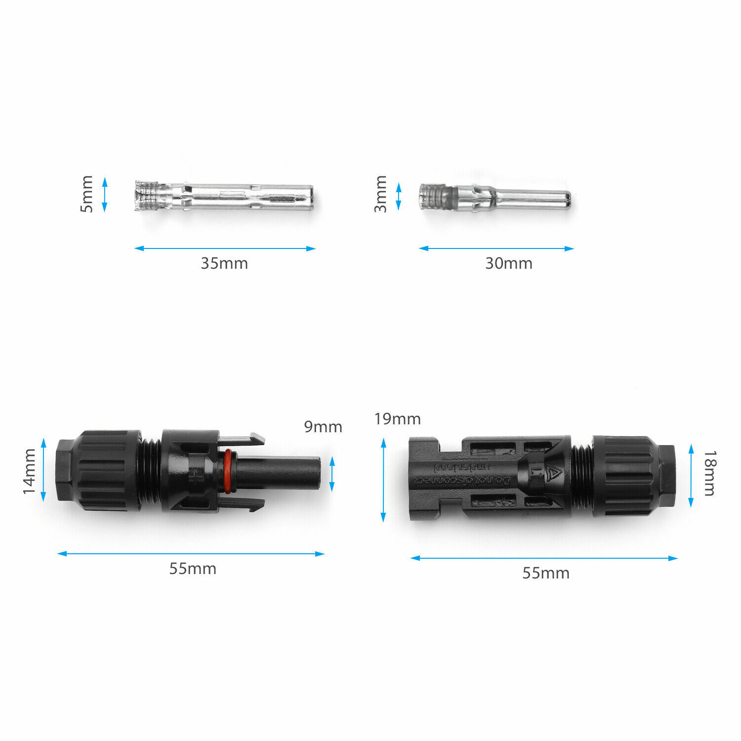 10 Pair Male Female M/F Wire Cable Connector Solar Panel Adapter 30A Waterproof