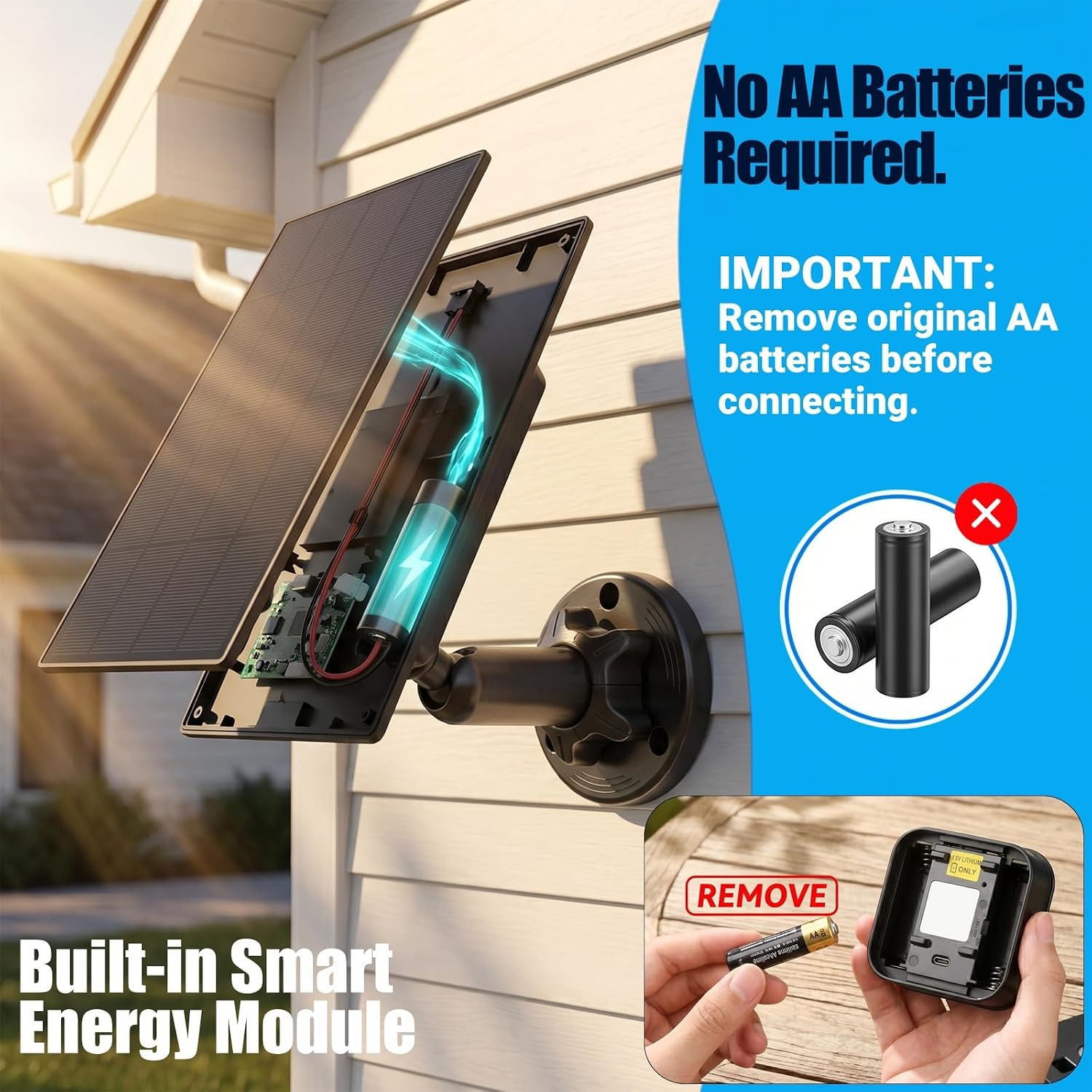 1 Pack Solar Panel for Blink Camera Outdoor 4, 2K+, 3Rd Gen, XT2 & XT, Smart Ene