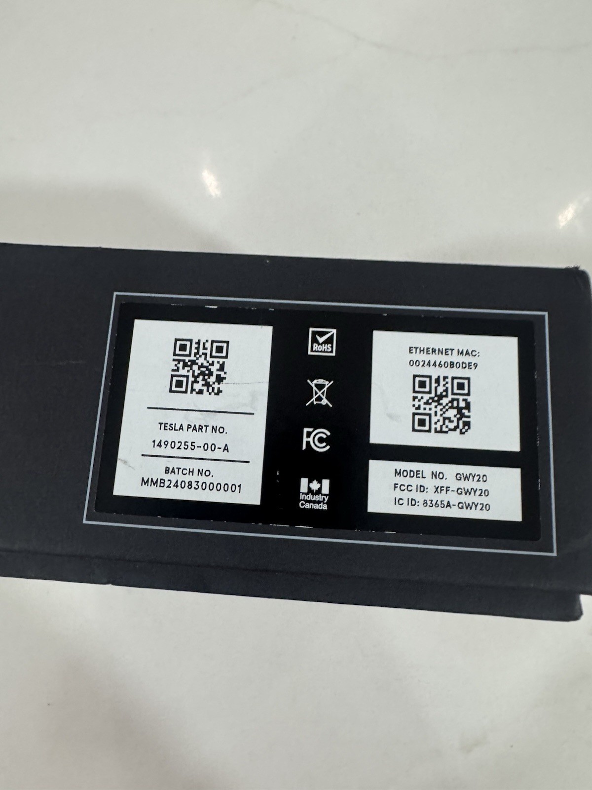 Tesla Solar Gateway – Tesla Part No. 1490255-00-A, Model No. GWY20