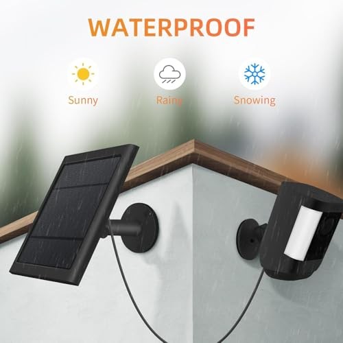 1 Pack 4W Solar Charger for Ring Spotlight & Stick Up Outdoor Cam, Black 1Pack