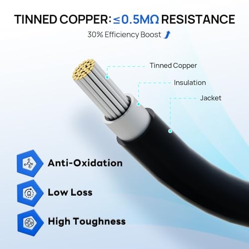 Solar to XT60i Cable 12AWG 10FT Extension Cable Solar Connector to XT60i