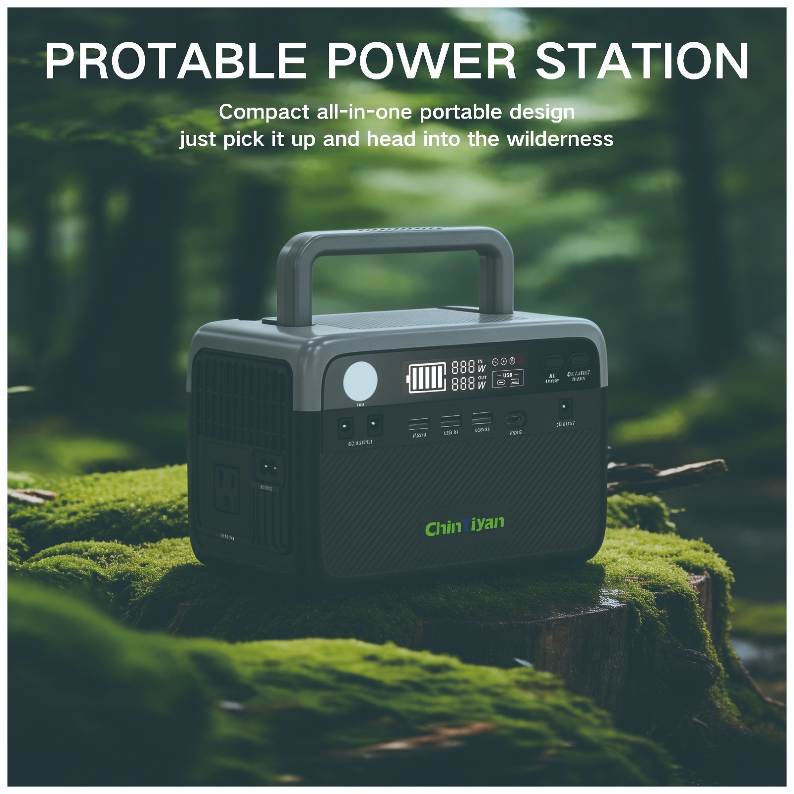 QT-BP030D 300W 230.4Wh LiFePO4 Solar Generator Portable Power Station